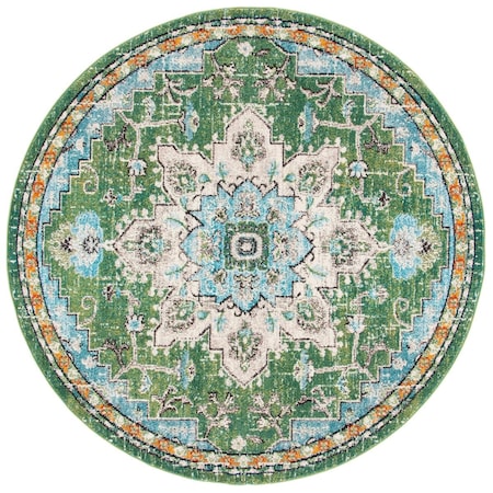 Safavieh 10 x 10 ft. Madison 400 Traditional Round Rug; Green & Turquoise MAD473Y-10R